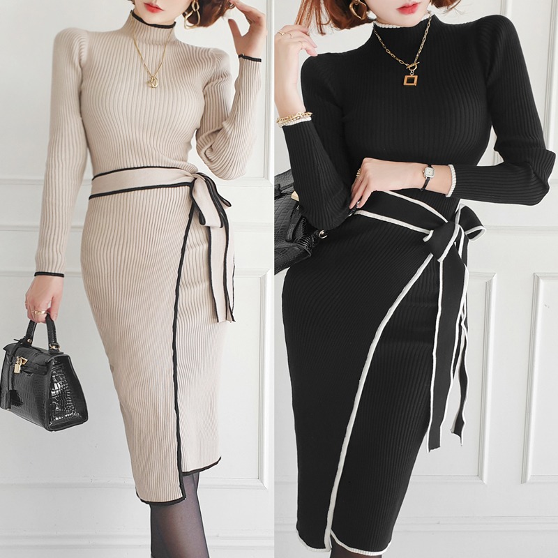 Women Bags Ru - Nouvelle Robe Pull en Maille Coréenne