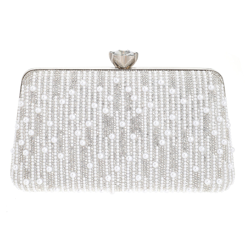 Evening Bag Beaded - Sacs de soirée formels argentés pour