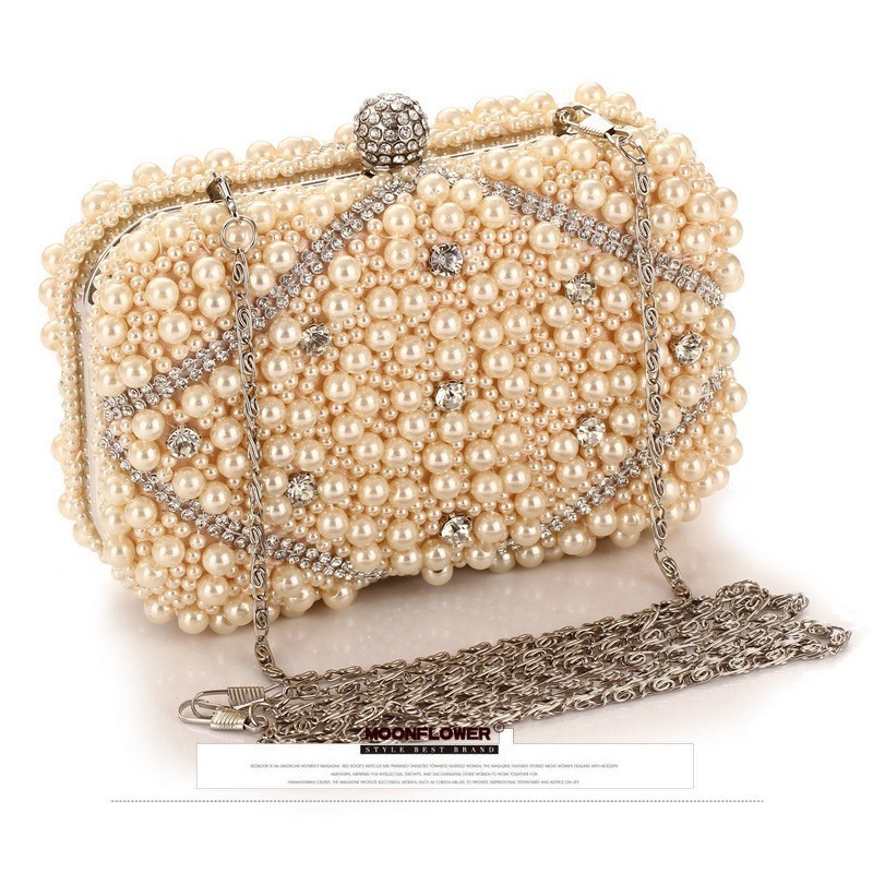 Cristaux de luxe perlés perle  - Evening Bag Beaded avis et prix