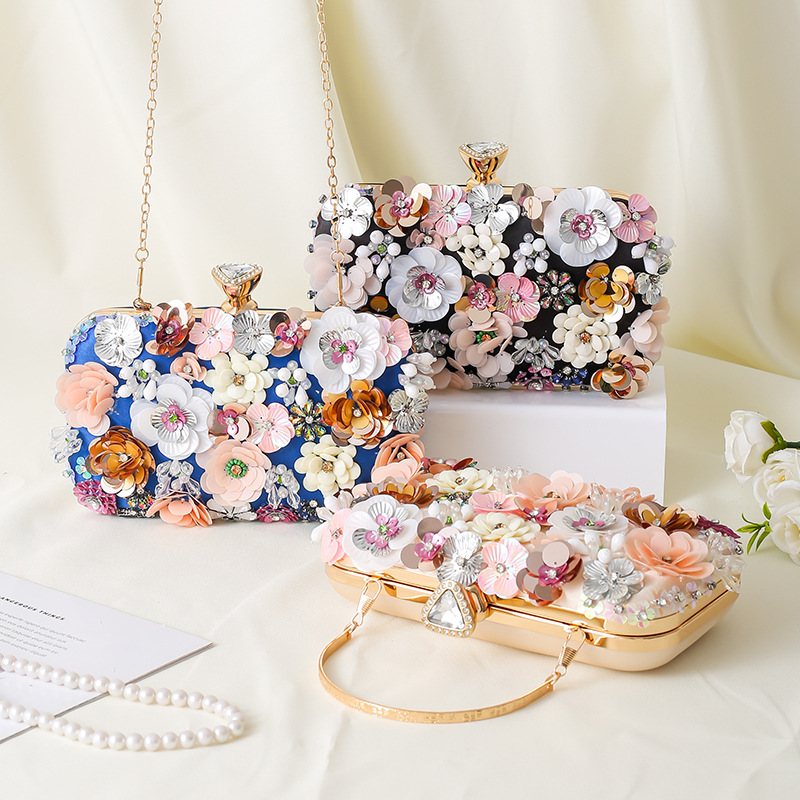 Sac à main de soirée à fleurs, - Evening Bag Beaded avis et prix