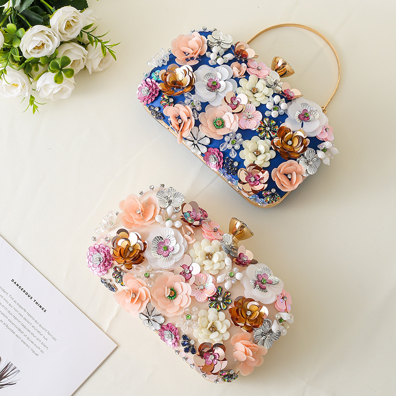 Sac à main de soirée à fleurs, - Evening Bag Beaded avis et prix