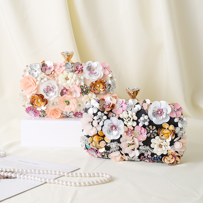 Sac à main de soirée à fleurs, - Evening Bag Beaded avis et prix